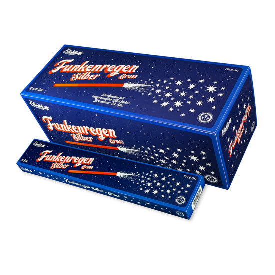 Funkenregen Silber-gross Feuerwerk – Produktbild bei Funkelfun.de