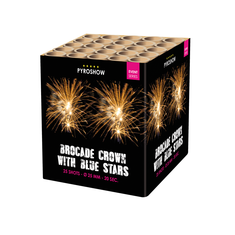Feuerwerk Brocade Crown with Blue Stars von Broekhoff online kaufen im Pyroshop von Funkelfun