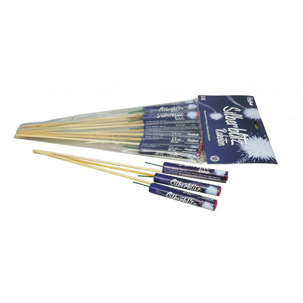 Feuerwerk Silberblitz Raketen von Funke online kaufen im Pyroshop von Funkelfun